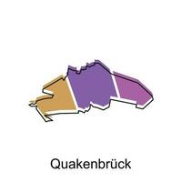 Map of Quakenbruck colorful design, World Map International vector template with outline graphic sketch style on white background