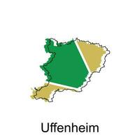 Map of Uffenheim colorful design, World Map International vector template with outline graphic sketch style on white background