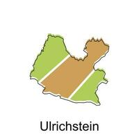 Map of Ulrichstein colorful design, World Map International vector template with outline graphic sketch style on white background