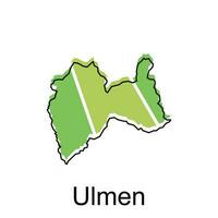 Map of Ulmen colorful design, World Map International vector template with outline graphic sketch style on white background