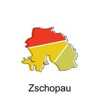 Map of Zschopau colorful design, World Map International vector template with outline graphic sketch style on white background