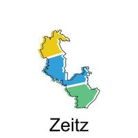 Map of Zeitz colorful design, World Map International vector template with outline graphic sketch style on white background