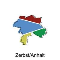 Map of Zerbst Anhalt colorful design, World Map International vector template with outline graphic sketch style on white background