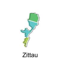 Map of Zittau colorful design, World Map International vector template with outline graphic sketch style on white background