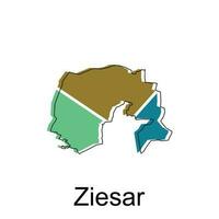 Map of Ziesar colorful design, World Map International vector template with outline graphic sketch style on white background