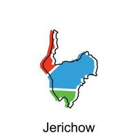 Map of Jerichow colorful design, World Map International vector template with outline graphic sketch style on white background