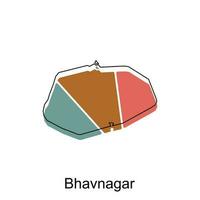 Bhavnagar map illustration design, vector template with outline graphic sketch style isolated on white background