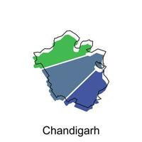 Chandigarh map illustration design, vector template with outline graphic sketch style isolated on white background