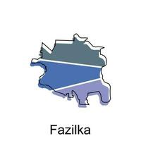 map of Fazilka design template with outline graphic sketch style isolated on white background vector