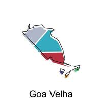 Goa Velha City of India map vector illustration, vector template with outline graphic sketch design