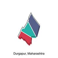 Durgapur, Maharshtra City of India map vector illustration, vector template with outline graphic sketch design