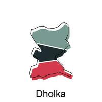 Dholka City of India map vector illustration, vector template with outline graphic sketch design