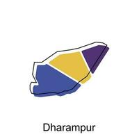 Dharampur City of India map vector illustration, vector template with outline graphic sketch design