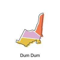 Dum Dum City of India map vector illustration, vector template with outline graphic sketch design