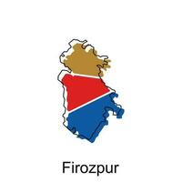 mapa de firozpur diseño modelo con contorno gráfico bosquejo estilo aislado en blanco antecedentes vector