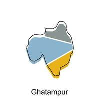 Ghatampur City of India map vector illustration, vector template with outline graphic sketch design