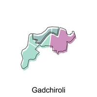 map of Gadchiroli design template with outline graphic sketch style isolated on white background vector