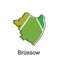 Map of Brussow design illustration, vector symbol, sign, outline, World Map International vector template on white background