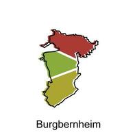 Burgbernheim High detailed illustration map, World map country vector illustration template