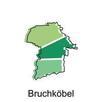 Bruchkobel High detailed illustration map, World map country vector illustration template