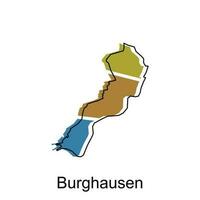 Burghausen High detailed illustration map, World map country vector illustration template