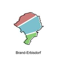 map of Brand Erbisdorf vector design template, national borders and important cities illustration