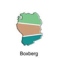 Map of Boxberg design illustration, vector symbol, sign, outline, World Map International vector template on white background