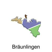 mapa de braunlingen vector diseño plantilla, nacional fronteras y importante ciudades ilustración