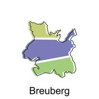 Map of Breubreg design illustration, vector symbol, sign, outline, World Map International vector template on white background