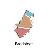 map of Bredstedt vector design template, national borders and important cities illustration