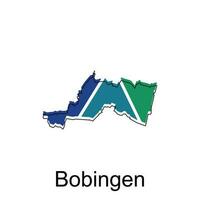 Map of Bobingen design illustration, vector symbol, sign, outline, World Map International vector template on white background