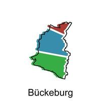 Buckenburg High detailed illustration map, World map country vector illustration template