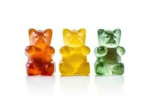 stock photo of gummy bear candy food photography isolated white background AI Generated