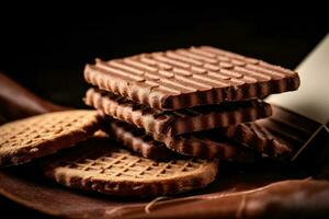 stock photo of choco biscuit food photography AI Generated