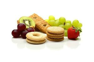 calorie snacks white isolated background Food Photography AI Generated photo