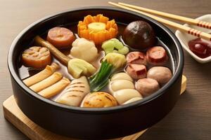 Oden japonés fotografía comida fotografía ai generado foto