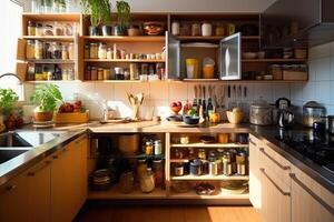 stock photo of inside kitchen close up AI Generated