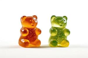 stock photo of gummy bear candy food photography isolated white background AI Generated