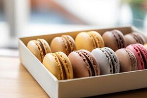 macaroon box in The kitchen table Food Photography photo