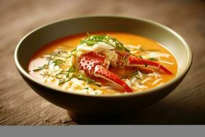 crab soup photography Food Photography AI Generated photo