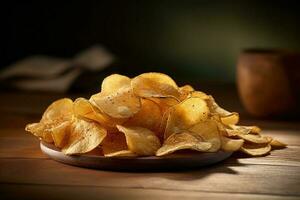 stock photo of potatos chips food photographystudio AI Generated