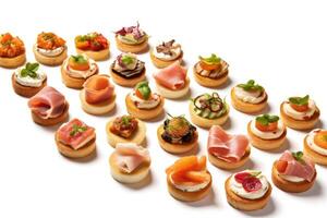 canape white isolated background Food Photography photo