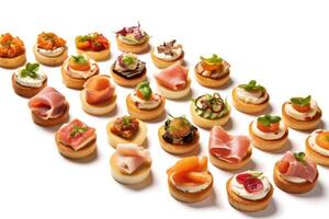 canape white isolated background Food Photography AI Generated photo