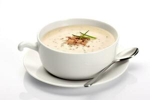 bisque soup cream white isolated background Food Photography AI Generated photo