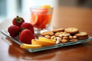 calorie snacks in the kitchen table Food Photography AI Generated photo