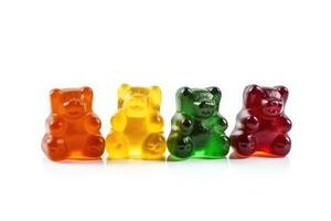 stock photo of gummy bear candy food photography isolated white background AI Generated