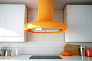 cooker hood in The kitchen table Food Photography AI Generated photo
