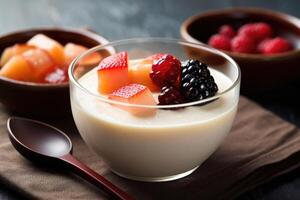 stock photo of korean putchin pudding food photography AI Generated