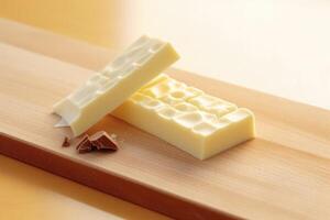 white chocolate bar white isolated background Food Photography photo