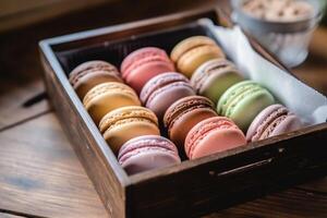 macaroon box in The kitchen table Food Photography photo